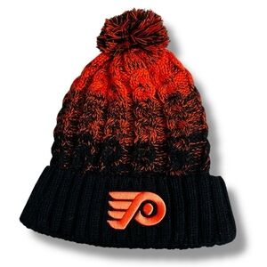 Philadelphia Flyers NHL Beanie Knit Hat PomPom Orange Black Melonwear Hockey